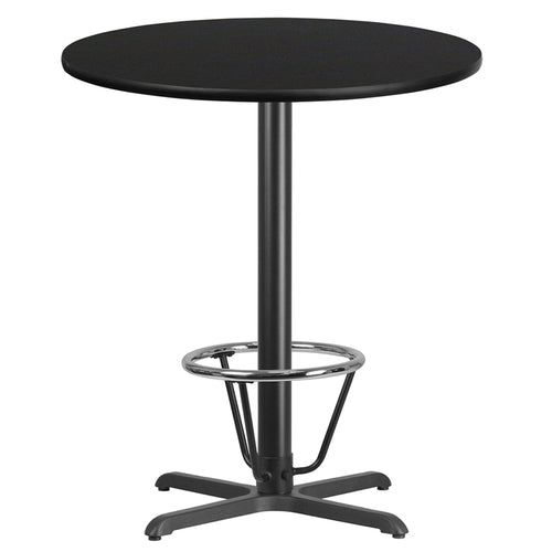 Flash Furniture XU-RD-36-BLKTB-T3030B-3CFR-GG Dining Table
