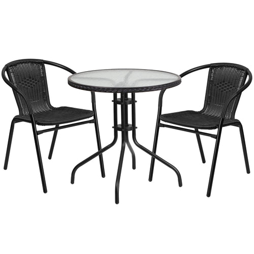 Flash Furniture TLH-087RD-037BK2-GG Patio Dining Set