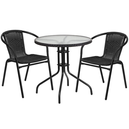 Flash Furniture TLH-087RD-037BK2-GG Patio Dining Set