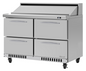 Turbo Air PST-48-D4-FB-N 48 1/4" 4 Drawer 12 Pan Sandwich / Salad Prep Table