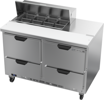 Beverage-Air SPED48HC-08-4 48" 4 Drawer 9 Pan Sandwich / Salad Prep Table