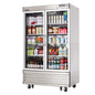 Everest EBGNR2 39 3/8" 2 Section Glass Door Reach-In Refrigerator