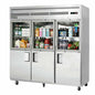Everest EGSH6 74 3/4" 3 Section Solid & Glass Door Reach-In Refrigerator