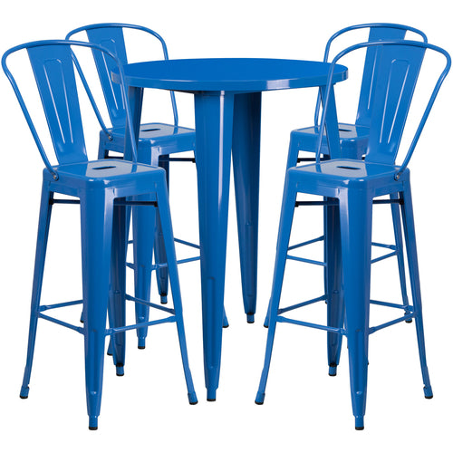 Flash Furniture CH-51090BH-4-30CAFE-BL-GG Patio Dining Set