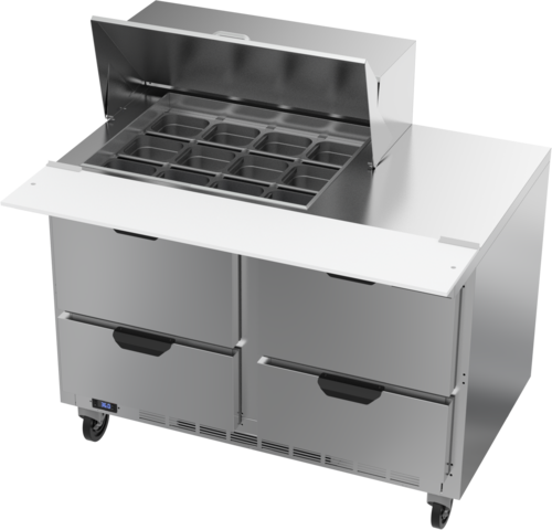 Beverage-Air SPED48HC-12M-4 48" 4 Drawer 12 Pan Mega Top Sandwich / Salad Prep Table