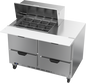 Beverage-Air SPED48HC-12M-4 48" 4 Drawer 12 Pan Mega Top Sandwich / Salad Prep Table
