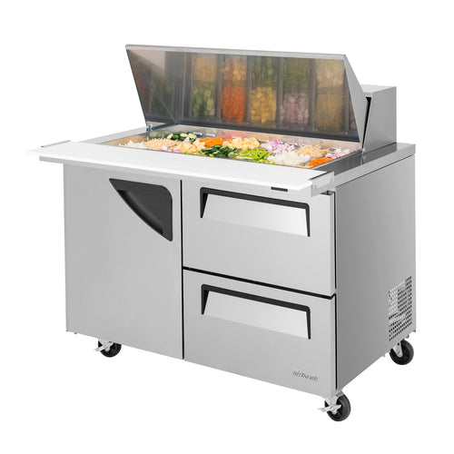 Turbo Air TST-48SD-18-D2-N 48 1/4" 1 Door 18 Pan Mega Top Sandwich / Salad Prep Table