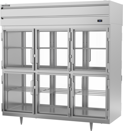 Beverage-Air PRD3HC-1BHG 77 3/4" 3 Section Glass Door Pass-Thru Refrigerator