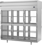 Beverage-Air PRD3HC-1BHG 77 3/4" 3 Section Glass Door Pass-Thru Refrigerator