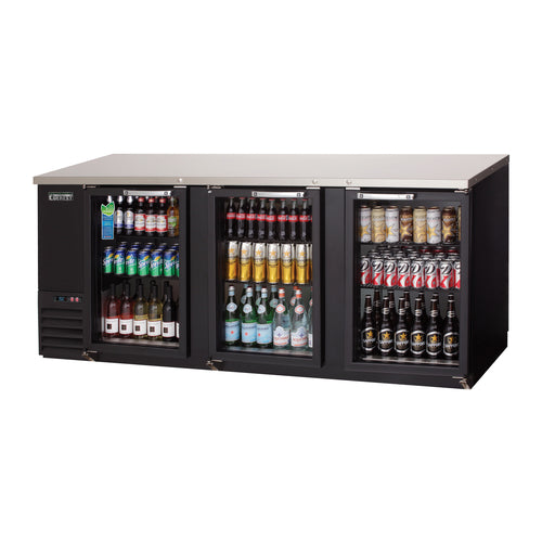 Everest EBB90G-24 89 1/4" Glass Door Back Bar Cooler