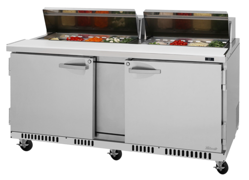 Turbo Air PST-72-FB-N 72 5/8" 2 Doors 19 Pan Sandwich / Salad Prep Table