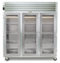 Traulsen G3201- 76 1/4" 3 Section Glass Door Reach-In Refrigerator
