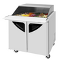 Turbo Air TST-36SD-15-N-SL 36 1/4" 2 Doors 15 Pan Mega Top Sandwich / Salad Prep Table
