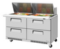 Turbo Air TST-60SD-24-D4-FB-N 60 1/4" 4 Drawer 24 Pan Mega Top Sandwich / Salad Prep Table