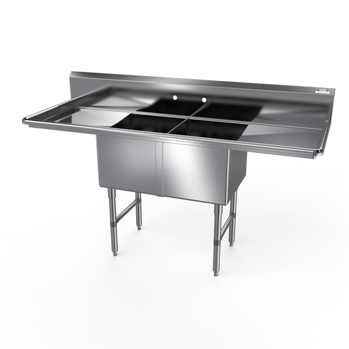NBR 2SS-162014LR18 71 1/4" Compartment Sink