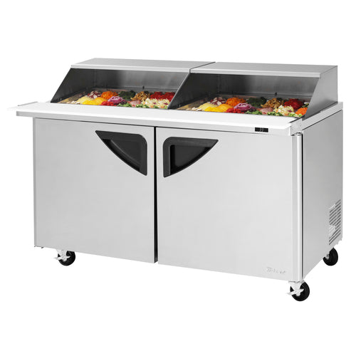 Turbo Air TST-60SD-24-N-SL 60 1/4" 2 Doors 24 Pan Mega Top Sandwich / Salad Prep Table