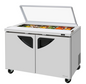 Turbo Air TST-48SD-N-GL 48 1/4" 2 Doors 12 Pan Sandwich / Salad Prep Table