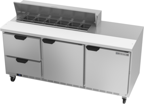 Beverage-Air SPED72HC-12-2 72" 1 Door 12 Pan Sandwich / Salad Prep Table