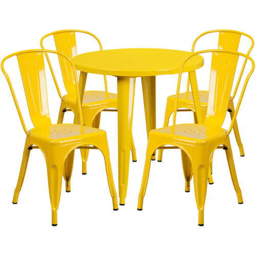 Flash Furniture CH-51090TH-4-18CAFE-YL-GG Patio Dining Set