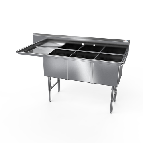 NBR 3SS-242414L24 100 1/4" Compartment Sink