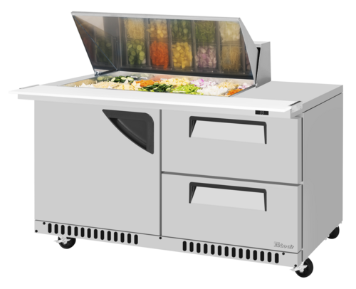 Turbo Air TST-60SD-18M-D2R(L)-FB-N(-LW) 60 1/4" 1 Door 18 Pan Mega Top Sandwich / Salad Prep Table