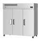 Turbo Air ER72-3-N-V 77 3/4" 3 Section Solid Door Reach-In Refrigerator