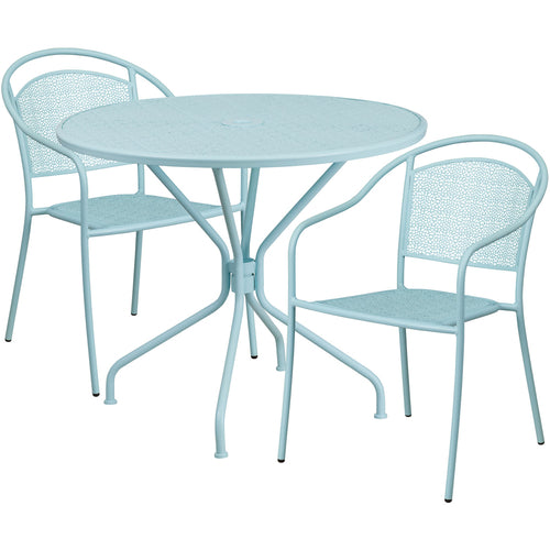 Flash Furniture CO-35RD-03CHR2-SKY-GG Patio Dining Set