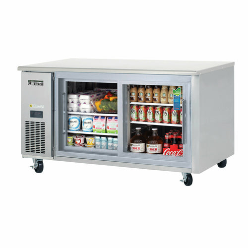 Everest ETGR2 59 1/4" Glass Door Undercounter Refrigerator