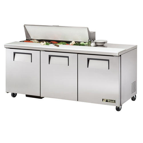 True TSSU-72-12-HC 72 3/8" 3 Doors 12 Pan Sandwich / Salad Prep Table