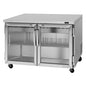 Turbo Air PUR-48-G-N 48 1/4" Glass Door Undercounter Refrigerator