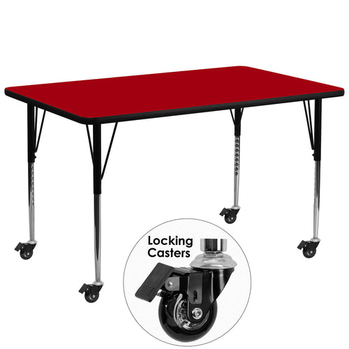 Flash Furniture XU-A3072-REC-RED-T-A-CAS-GG Dining Table