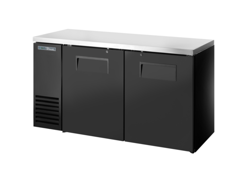 True TBB24-60-2S-Z1-SFT-B-1 60 1/8" Solid Door Back Bar Cooler