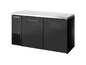 True TBB24-60-2S-Z1-SFT-B-1 60 1/8" Solid Door Back Bar Cooler