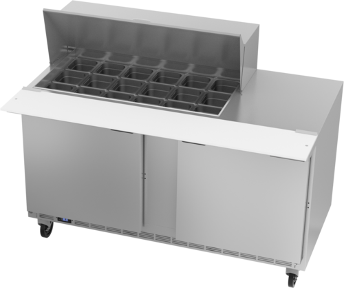 Beverage-Air SPE60HC-18M 60" 2 Doors 18 Pan Mega Top Sandwich / Salad Prep Table