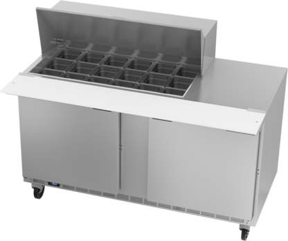 Beverage-Air SPE60HC-18M 60" 2 Doors 18 Pan Mega Top Sandwich / Salad Prep Table