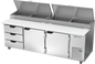 Beverage-Air DPD93HC-3 93" 2 Doors Pizza Prep Table