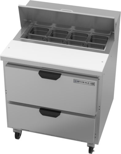 Beverage-Air SPED32HC-08-2 32" 2 Drawer 9 Pan Sandwich / Salad Prep Table