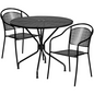 Flash Furniture CO-35RD-03CHR2-BK-GG Patio Dining Set