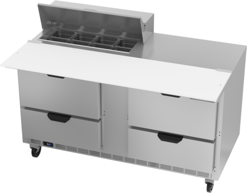 Beverage-Air SPED60HC-08C-4 60" 4 Drawer 9 Pan Sandwich / Salad Prep Table