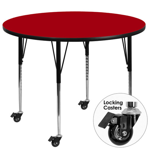 Flash Furniture XU-A42-RND-RED-T-A-CAS-GG Dining Table