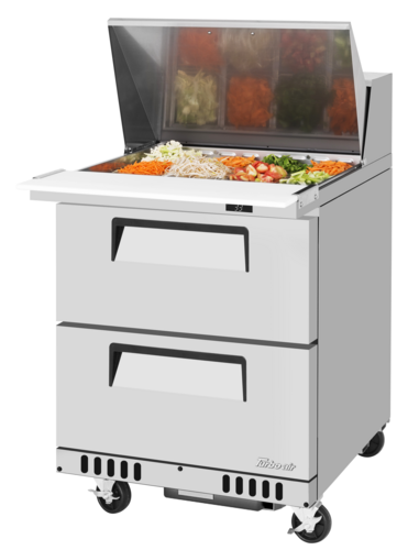 Turbo Air TST-28SD-12-D2-FB-N 27 1/2" 2 Drawer 12 Pan Mega Top Sandwich / Salad Prep Table