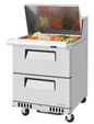 Turbo Air TST-28SD-12-D2-FB-N 27 1/2" 2 Drawer 12 Pan Mega Top Sandwich / Salad Prep Table