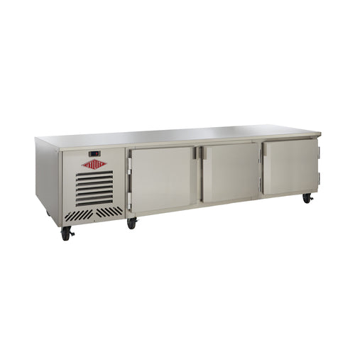 Utility Refrigerator CHR-90-3S-D-EM 108" Solid Door Undercounter Refrigerator