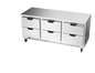 Beverage-Air WTRD72AHC-6-FLT 72" 6 Drawer Worktop Refrigerator