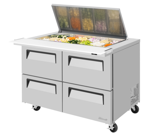 Turbo Air TST-48SD-18-D4-N-FL 48 1/4" 4 Drawer 18 Pan Mega Top Sandwich / Salad Prep Table