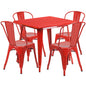 Flash Furniture ET-CT002-4-30-RED-GG Patio Dining Set