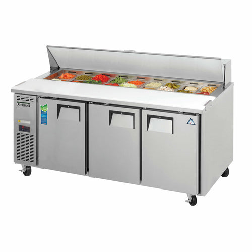 Everest EPR3 71 1/8" 3 Doors 19 Pan Sandwich / Salad Prep Table