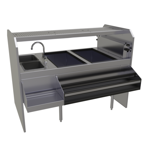 Glastender PSA-60L 60" Underbar Ice Bin / Cocktail Station