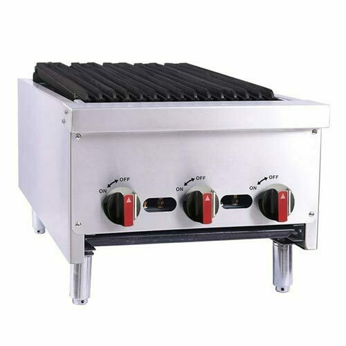 BakeMax BACGG18-2 18" Gas Countertop Charbroiler