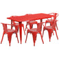 Flash Furniture ET-CT005-6-70-RED-GG Patio Dining Set